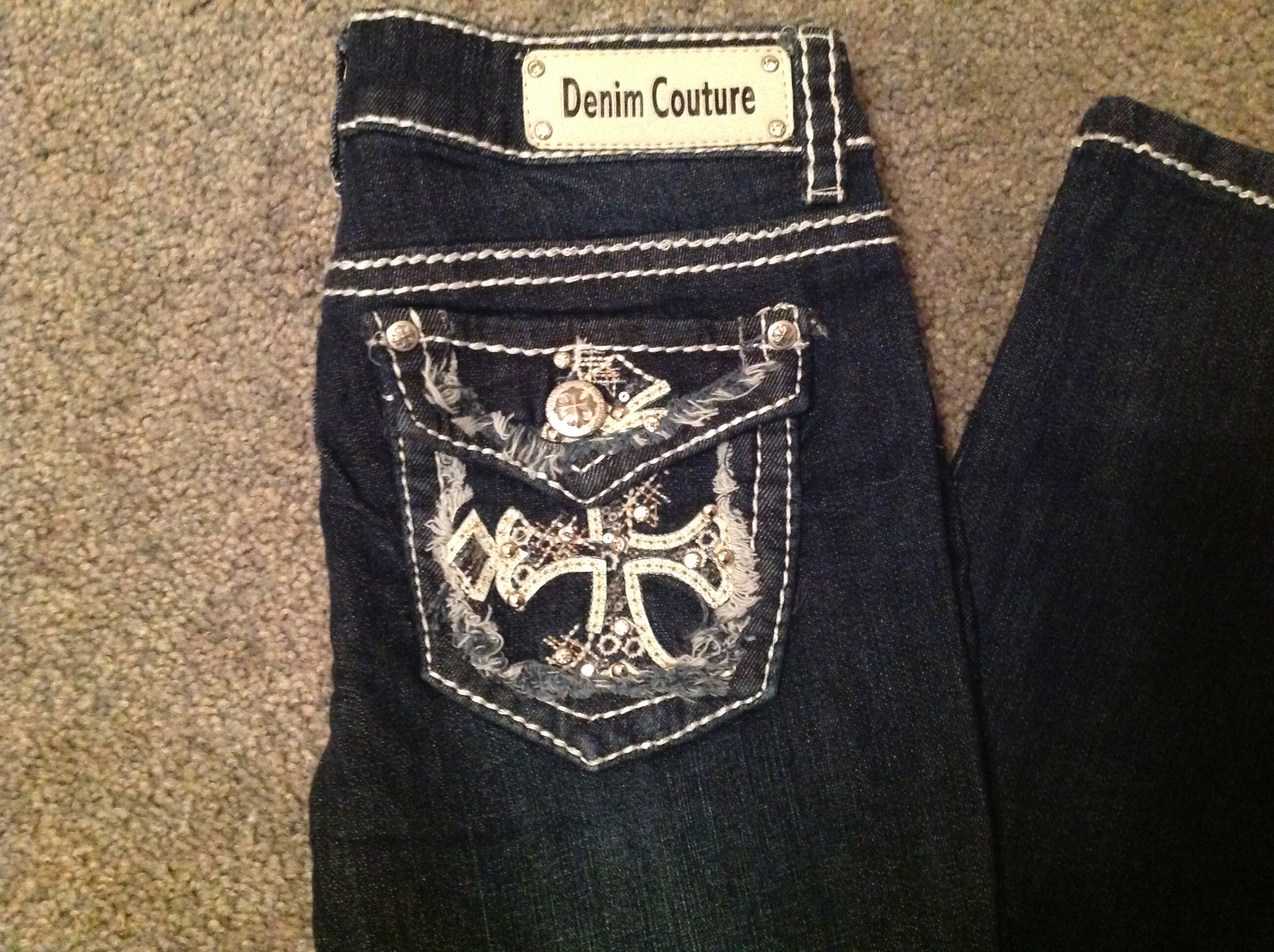 Sally Jeans | Denim Coutour Bootcut Jeans Cross