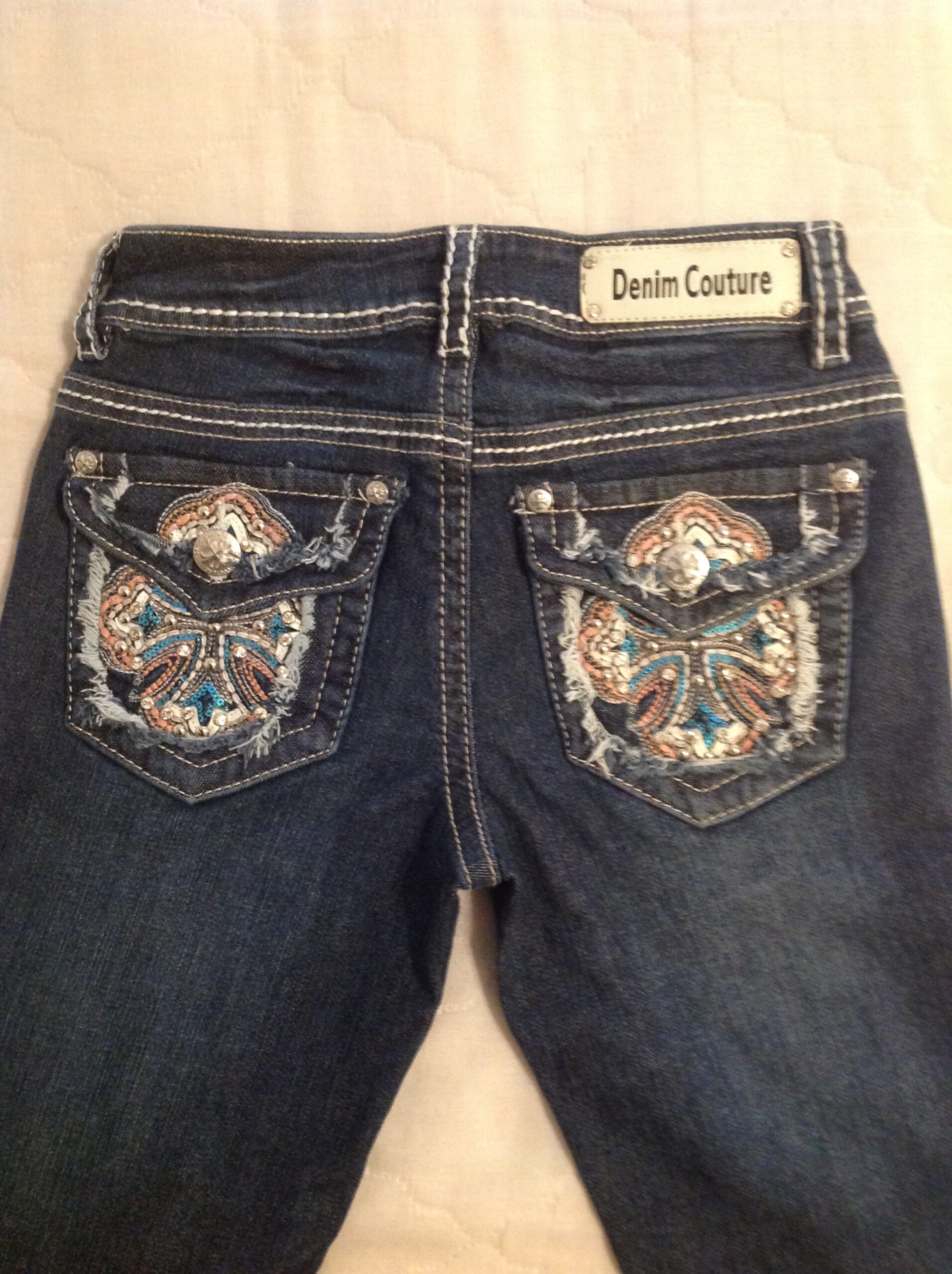 Denim Couture Bootcut MultiColor Cross | Sally Jeans